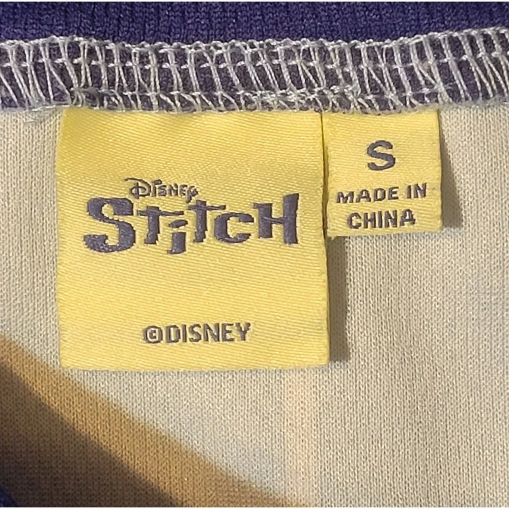 Disney Stitch‎ #626 Adult Small Baseball Jersey Blue Pinstripe Button Up